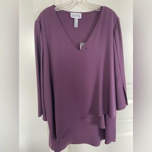Joseph Ribkoff Eggplant coloured Blouse Size 16